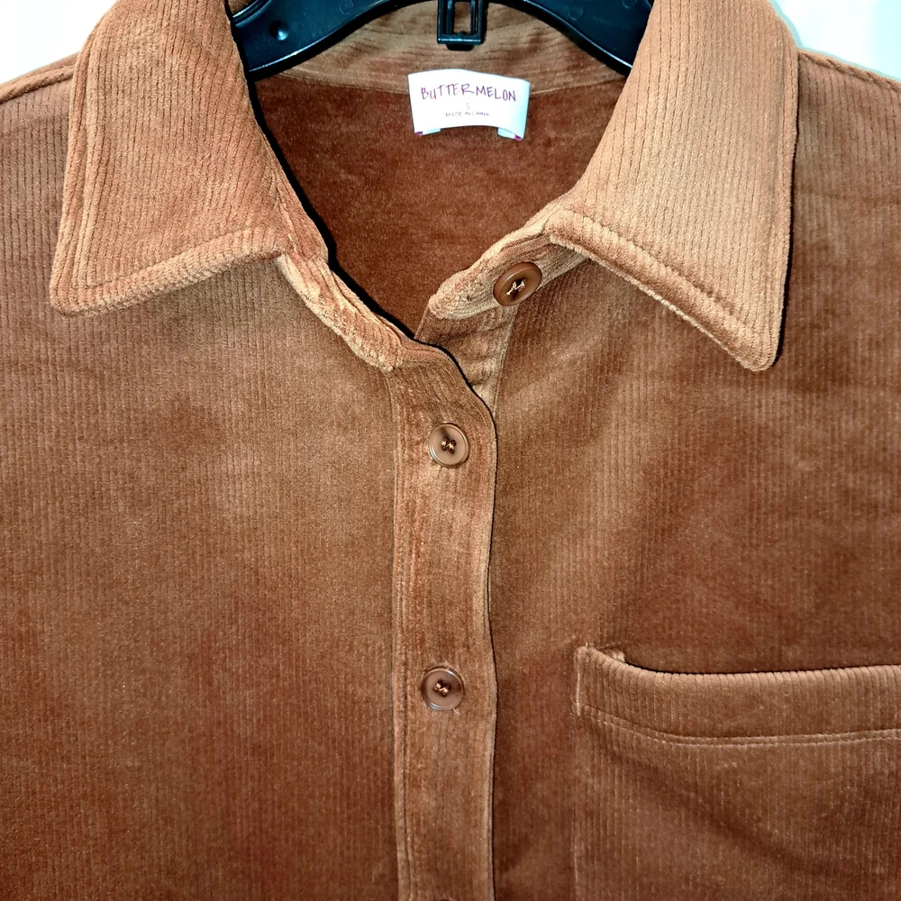 Sz S Women's Corduroy Button-Up Shirt Jacket Shacket Super Soft - Picture 5 of 11